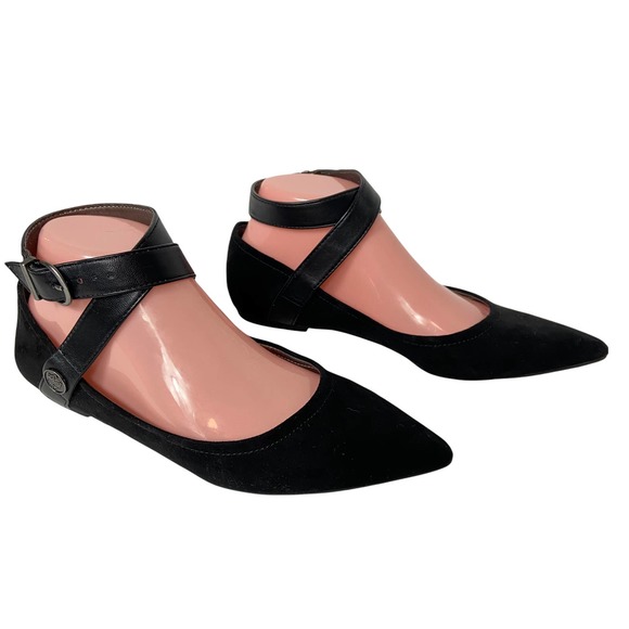 Libby Edelman Shoes - Libby Edelman  "Ryann"  Flat Ankle Strap Fabric Shoes Size 6.5